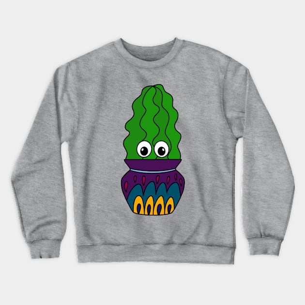 Cute Cactus Design #260: Apple Cactus In Pretty Jar Crewneck Sweatshirt by DreamCactus